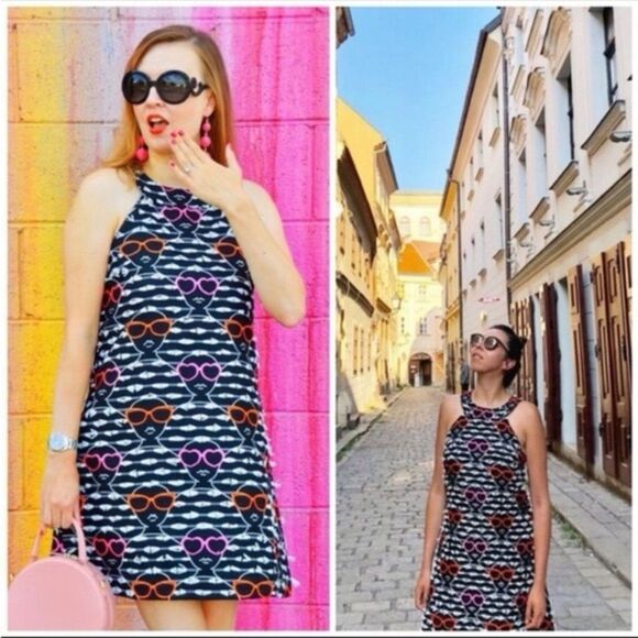 Anthropologie Hutch Stacy Sunglass Mini Shift Dress Retro M - Picture 2 of 11